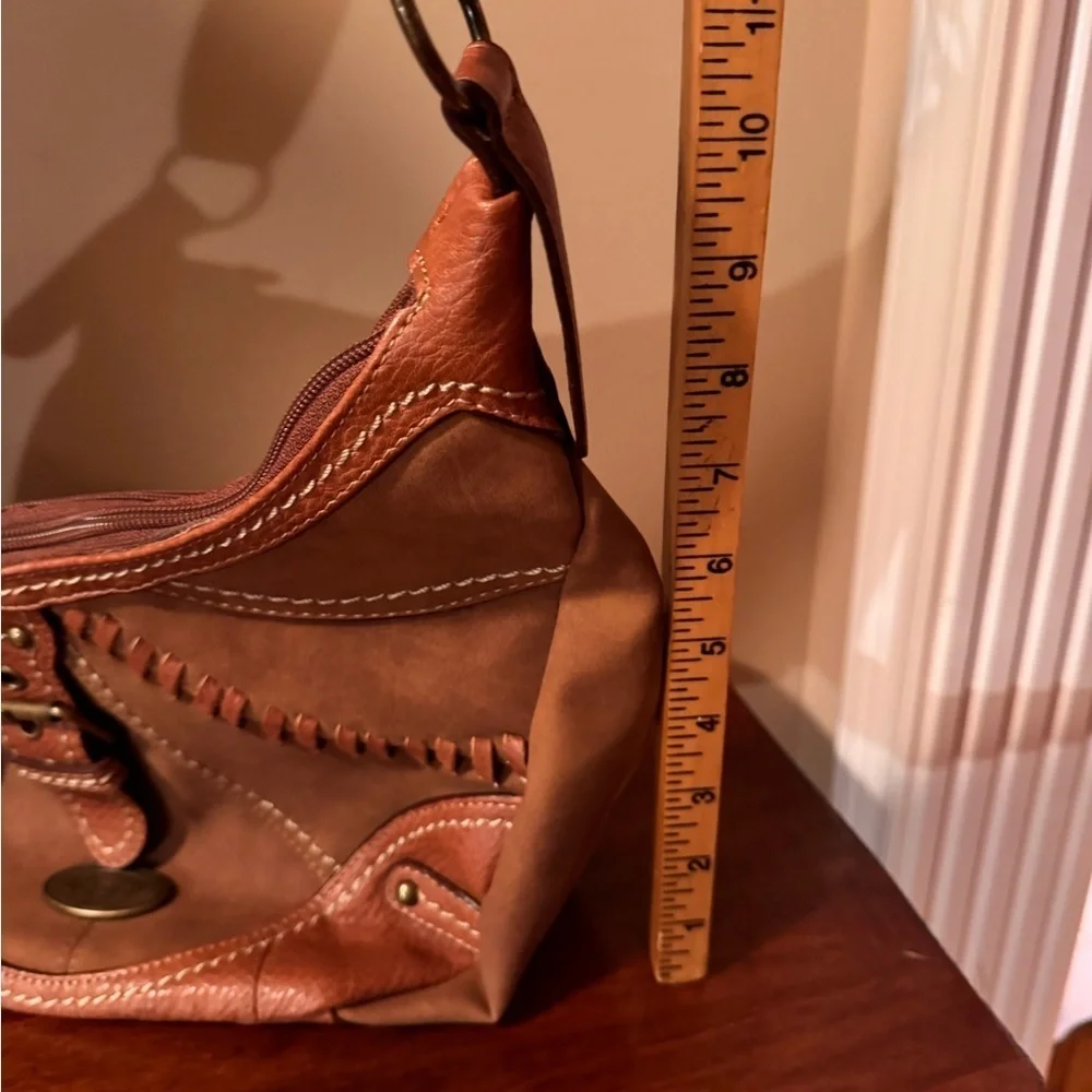 b.o.c. Cedar Ridge Hobo Crossbody  Brown Shoulder Bag with Dual Zippers